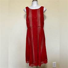Anthropologie Dresses | Red Lace Dress | Color: Red | Size: 6