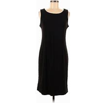 Danny & Nicole Casual Dress - Sheath Scoop Neck Sleeveless: Black Solid Dresses - Women's Size 8