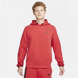 Nike Sportswear Tech Fleece Men's Pullover Hoodie In Red, Size: L Tall | FB8016-672