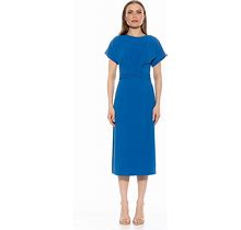 Women's ALEXIA ADMOR Cairo Boatneck Short Sleeve Sheath Dress, Size: Small, Dark Blue