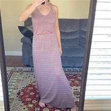 Lc Lauren Conrad Dresses | Lc Lauren Conrad Gray/Pink Stripe Maxi Dress. | Color: Gray/Pink | Size: Xs