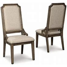 Signature Design By Ashley Wyndahl Rustic Modern Upholstered Dining Chair, Set Of 2, Distressed Brown