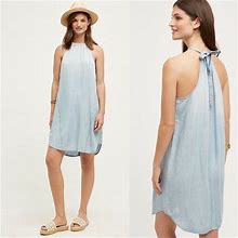 Cloth & Stone Hight Tide Ombre Chambray Halter Tunic Dress Size Xs Guc