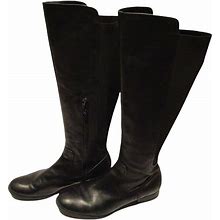 Alfani Cabbie Women's Black Leather Fashion Knee-High Boots Size 10m