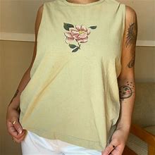 Blair Tops | Sage Green Vintage Style Tank Top With Floral Detail | Color: Green | Size: 6