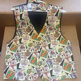 Mardi Gras Patches Vest And Bow Tie New | Color: Gold/Green | Size: Various