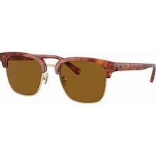 COACH HC8326 C6194 Caramel Tortoise/Light Gold - Men Luxury Sunglasses, Brown Solid Polarized Lens