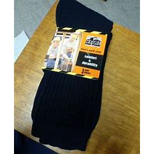 :) NEW Old Mill 3 Pair Men's Work Crew Socks Size 6-12 Navy Blue
