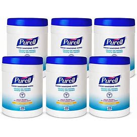 Purell Hand Sanitizing Wipes, Fresh Citrus | Case Of 1,620 (6 Canisters) | Carewell