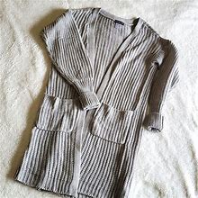 Venus Sweaters | Venus Long Knit Cardigan Light Grey | Color: Gray | Size: Xs