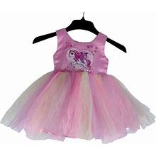 Girls Pink Unicorn Tulle Dress By Poplins Kids Princes Party Pony Wings Heart