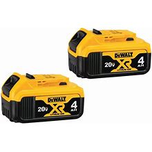 DEWALT 20V MAX XR Premium Lithium-Ion 4.0Ah Battery Pack (2 Pack)