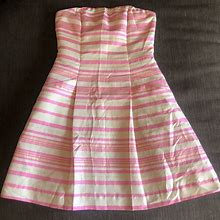 Lilly Pulitzer Skirts | Lily Pulitzer Striped Strapless Mini Dress | Color: Cream/Pink | Size: 4