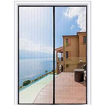 Magnetic Screen Door - Homearda Reinforced Mesh Curtain With Heavy Duty, Full Frame Seal,Keeps Bugs Out - Pet And Kid Friendly, 39"X83",Black