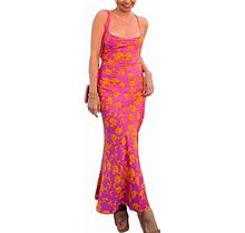 Aturustex Ladies Slip Dress, Floral Spaghetti Strap Crisscross Wrap Maxi Dress