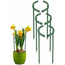 Plant Support Stake,6-Pack Half Round Metal Garden Plant Supports,Green Garden Plant Support Ring Border supports,25cm Plant Support Ring Cage For Tom