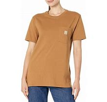 Carhartt Wk87 Workwear Pocket Short Sleeve T-Shirt (Womens, Carhartt Brown, XS, One Size)
