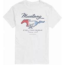 Mens Short Sleeve Mustang Graphic T-Shirt | White | Regular Large | Shirts + Tops Graphic T-Shirts