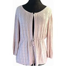 Apt. 9 Cardigan Sweater Womens Size XL Pink 100% Cotton Knit