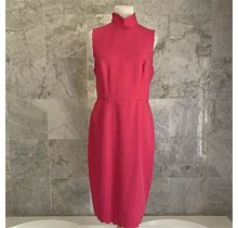 Alexia Admor Pink Scallop Trim Sleeveless Sheath Dress M