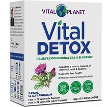 Vital Planet Vital Detox Relieves Occasional Gas & Bloating 2 Part 14-Day Program 28 Capsules