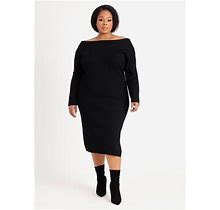 Plus Size Off The Shoulder Sweater Dress