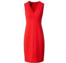 Akris Women's V-Neck Wool Sheath Dress - Cadmium - Size 10