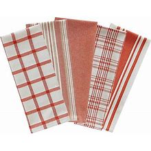 Design Imports Assorted Woven Kitchen Towel 5-Pack - Orange