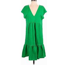 Zara Casual Dress - Dropwaist: Green Solid Dresses - Women's Size Small
