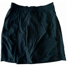 L.L. Bean Women's Black Stretch Pull On Athletic Skirt Skort Faux Wrap