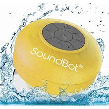 Soundbot SB510 HD Bluetooth, USB, Infrared Shower Speaker, Water Resistant, Handsfree, Portable, 6Hrs Playtime, Control Buttons, Yellow