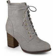 Journee Collection Baylor Women's Block Heel Ankle Boots, Size: 9 Wide, Grey