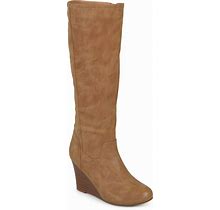Journee Collection Women's Langly Wedge Boots - Tan