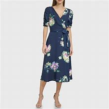 Marc New York Short Sleeve Abstract Midi Fit + Flare Dress | Multicolored | Womens 8 | Dresses Fit + Flare Dresses | Faux Wrap|Tie-Waist | Spring Fash