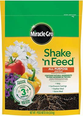 Miracle-Gro 3002010 Shake 'N Feed All Purpose Continuous Release Plant, 8 Lb, Brown/A
