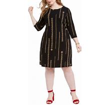 New Tommy Hilfiger Black Career Shift Chain Print Dress Size 18 W Women $139