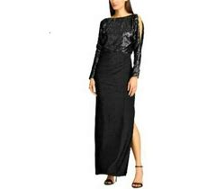 Lauren Ralph Lauren Womens Perina Black Sequin Dress 2 Cold Shoulder