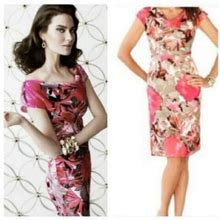 Banana Republic Dresses | Banana Republic Madmen Linen Sheath Dress Xs 2 4 | Color: Gray/Pink | Size: 4