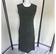 Zara Knit Womens Medium Gray Full Length Sleeveless Dress E3 Nice