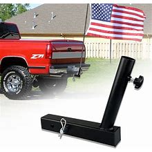 YIYITOOLS Universal Car Hitch Flagpole Holder,Compatible With 2-Inch Receiver, Fit For Jeep, SUV, RV, Pickup, Truck, Camper And Trailer,Angled