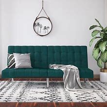 DHP Emily Convertible Tufted Futon Sofa Green Velvet