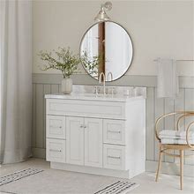ARIEL Hamlet 42-In White Bathroom Vanity Base Cabinet Without Top | F043S-BC-WHT