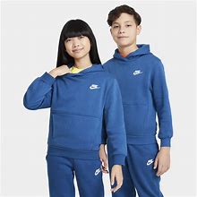 Nike Sportswear Club Fleece Big Kids' Pullover Hoodie In Blue, Size: Small | FD3000-476