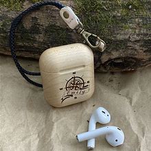 Airpods Pro, 1 And 2 Case Made Of Wood, Personalized With Initials, Custom Engraved Airpods Wood Case Birthday Gift For Him, Boyfriend Gift