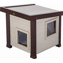 New Age Pet Composite Outdoor Small Cat Pet House In White | ECTH350