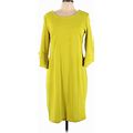 Nina Leonard Casual Dress: Yellow Dresses - Women's Size Large