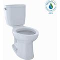 TOTO Entrada Cotton White Elongated Chair Height 2-Piece Watersense Toilet 12-In Rough-In 1.28-GPF | CST244EF-01