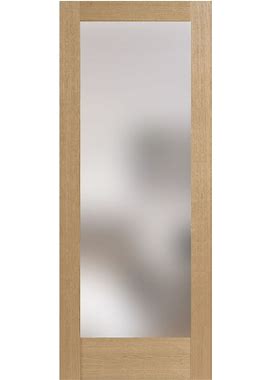 Stile Doors 1LWO.30.80.138 30" X 80" White Oak 1 Lite Satin Etched Glass Solid Core Slab Door White Oak Doors Passage Doors Door Slab Only