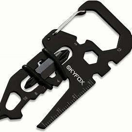 1Pc EDC Multi-Function Tool, Carabiner Clip, Clip Keychain, 13 in 1, Mini Bottle Opener, Wrench Screwdriver, Suitable For Hiking, Travel,By Temu