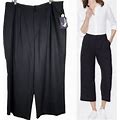 Nydj Pants & Jumpsuits | Nydj Frisco Wide-Leg Crop Black Career Pants Womens Size 18 Lift/Tuck Technology | Color: Black | Size: 18
